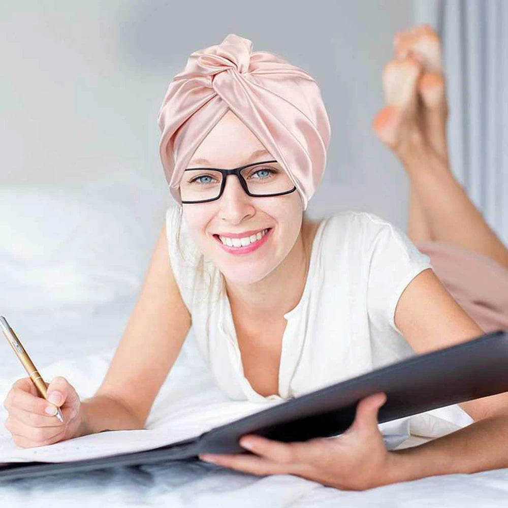 100% Double Silk Sleeping Cap