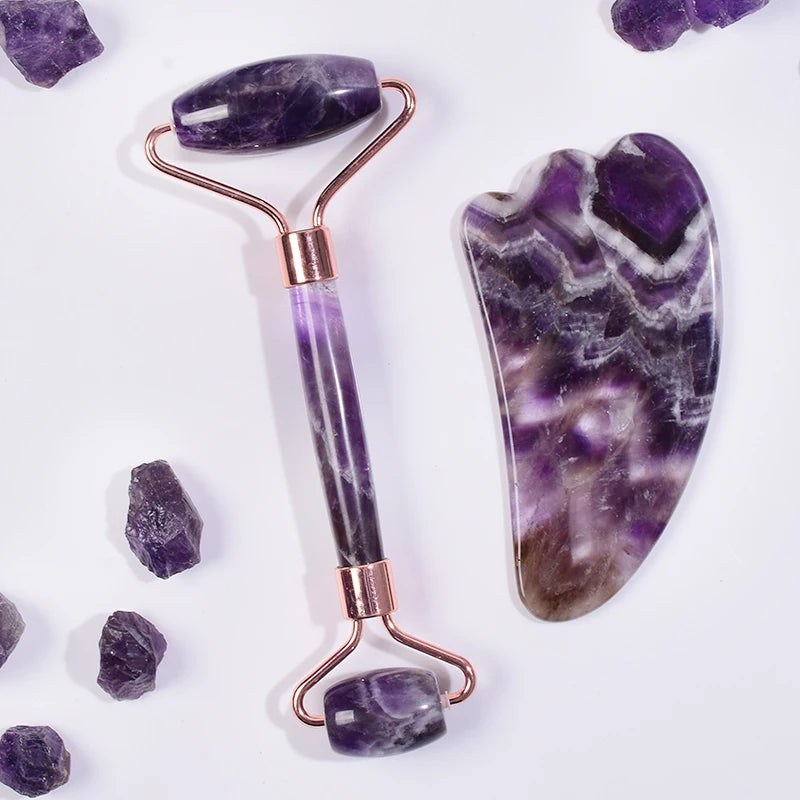 Natural Amethyst Gua Sha Tool Set