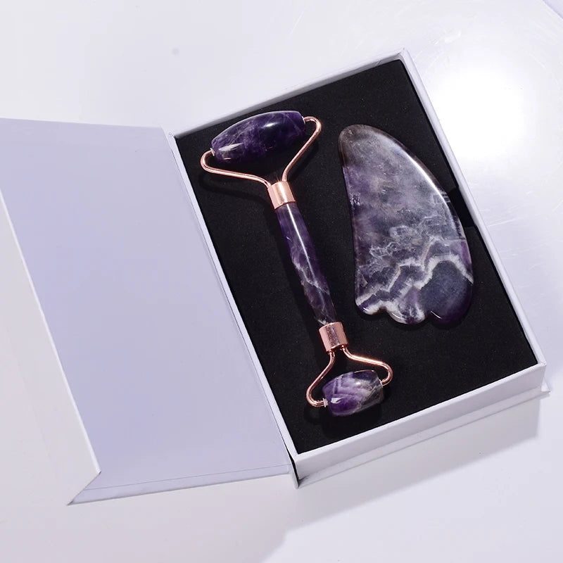 Natural Amethyst Gua Sha Tool Set