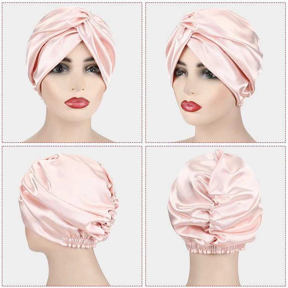100% Double Silk Sleeping Cap