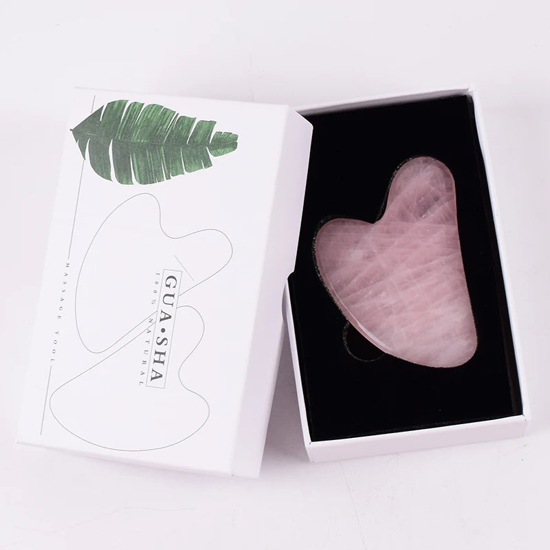 100% Natural Rose Quartz Gua Sha Set