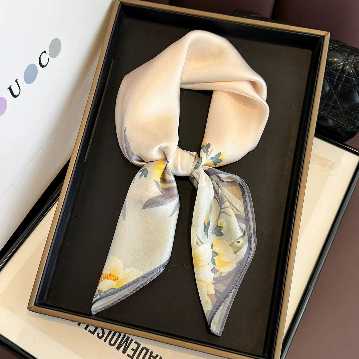 100% Pure Silk Square Hair Scarf