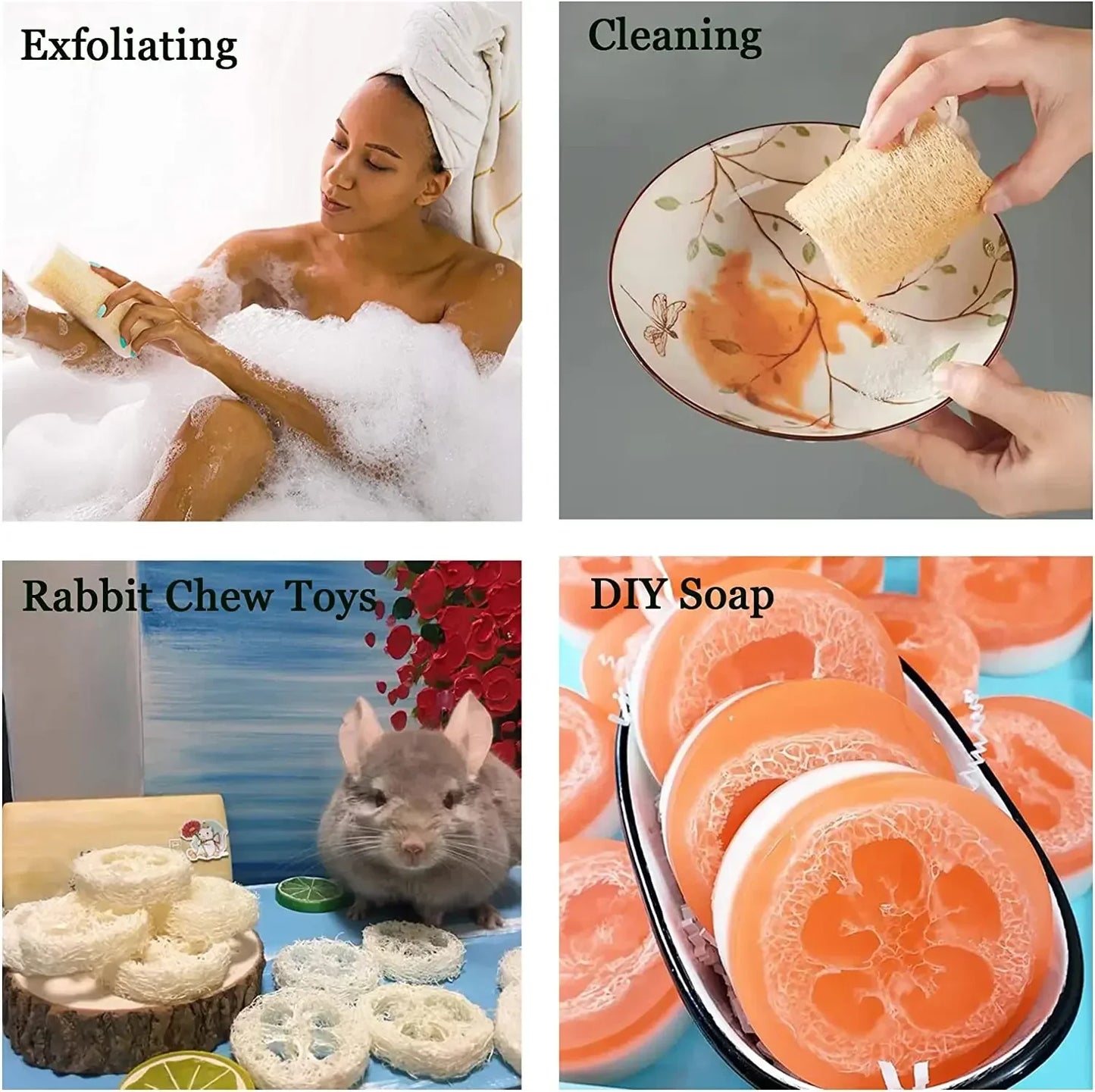 100% Natural Loofah Exfoliating Body Sponge