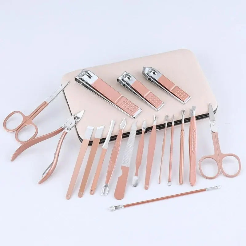 Rose Gold 18pc. Nail Kit